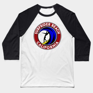 Surfrider Beach Malibu California Surfing Baseball T-Shirt